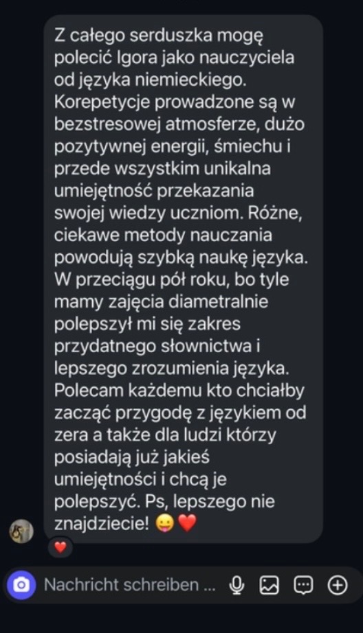 Opinia uczennicy
